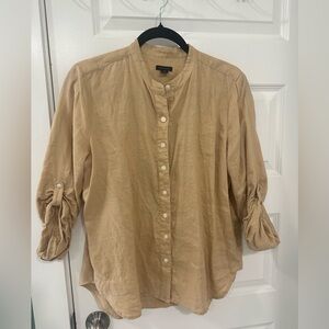 Ann Taylor 100% linen button up blouse, M